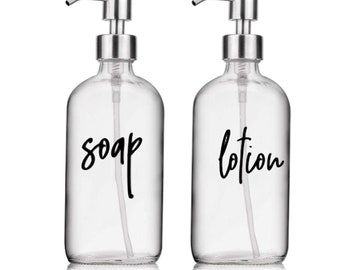 Soap Lotion Vinyl Decal Sticker for Dispenser Bottle Container Pump | Bathroom Kitchen Organization