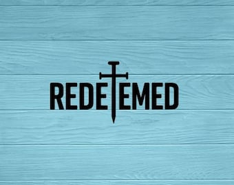 Redeemed Cross Vinyl Decal | Car Window Laptop Tumbler | Christian | Saved | Faith Sticker | Religious Decal