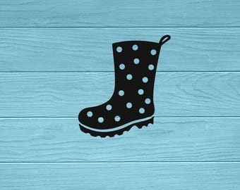 Polka Dot Rain Boot Vinyl Decal | Car Laptop Tumbler Window | Gardener | Mud Boot | Spring Sticker | Farm Decal