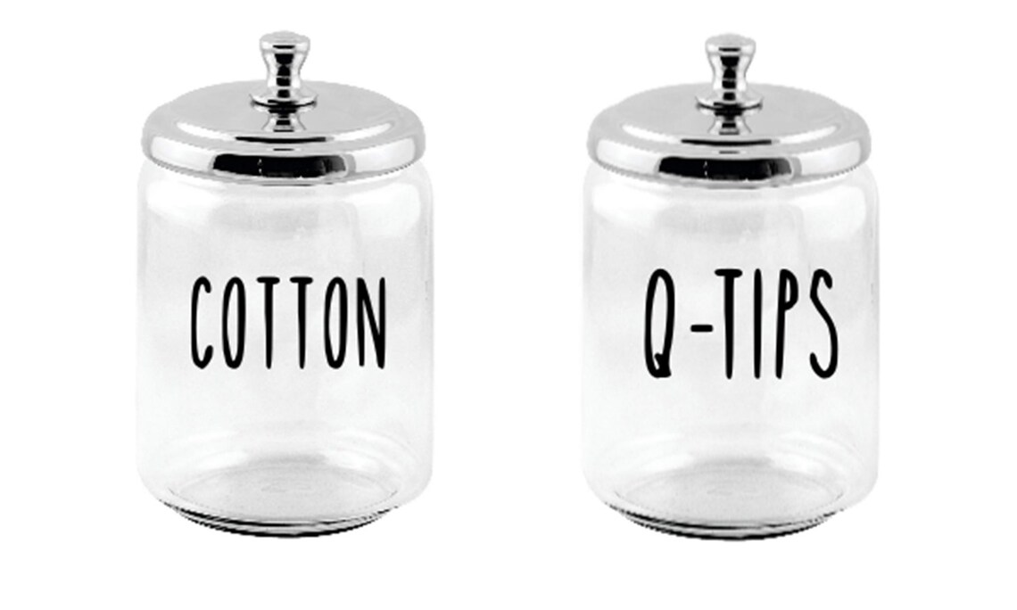 Qtip Storage Container Labels Bathroom Storage Q Tip Etsy