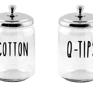 q-Tip Storage Container Labels, Bathroom Storage, Q tip holder, Vinyl Decals