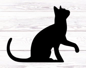 Black Cat Vinyl Decal, Black Cat Sticker, Cat Car Decal, Cute Cat Sticker, Laptop Decal, Halloween Cat, Cute Cat Sticker, Cat Mom, Witchy