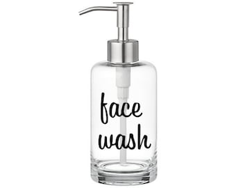 Face Wash Decal | Bathroom Organization Sticker | Modern Label for Dispenser Bottle