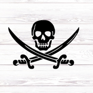Jolly Roger Pirate Skull Vinyl Decal: Car, Truck, Window, Playroom Sticker
