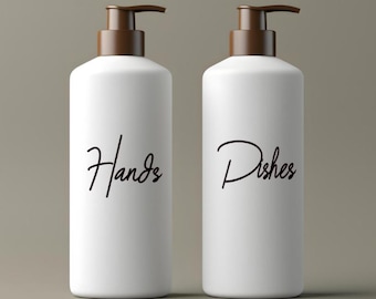 Hands Dishes Soap Decal | Soap Sticker | Dispenser | Dish Label | Kitchen Decal | Bathroom Decal | Hand Soap Vinyl Sticker