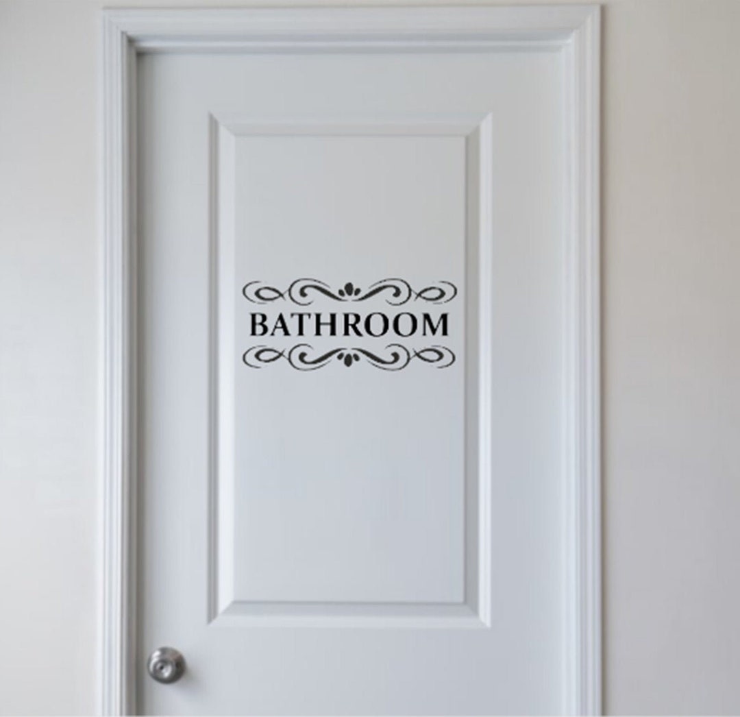 Bathroom Door Decal,door Decal,bathroom Door Sign,bathroom Door,vinyl ...
