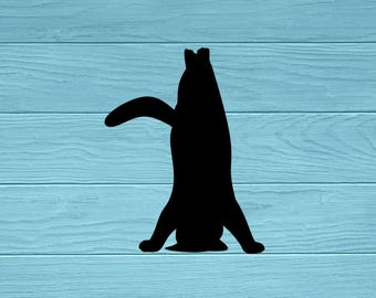 Pegatina de gato haciendo yoga / Calcomanía de gato / Para coche / Calcomanía felina / Calcomanía de mascota / Calcomanía de fitness / Calcomanía de gatito / Pegatina de vinilo de gato