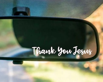 Calcomanía Gracias Jesús / Pegatina Gracias Jesús / Para coche / Calcomanía cristiana / Calcomanía religiosa / Calcomanía de fe / Calcomanía de Dios / Pegatina de vinilo de Jesús