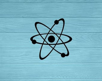 Atom Vinyl Decal | Atom Science Symbol Sticker | Car | Laptop | Classroom | Wall | Water Bottle | Window | Lab