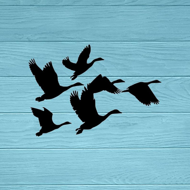 Goose Flight Sticker Flying Birds Vinyl Decal | Car Window Laptop Tumbler | Lake Life ...