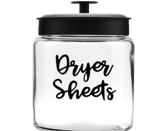 Dryer Sheets Decal | Dryer Sheet Sticker | Glass Jar | Container | Dryer Sheet Label | Laundry Decal | Utility Decal | Home Vinyl Sticker