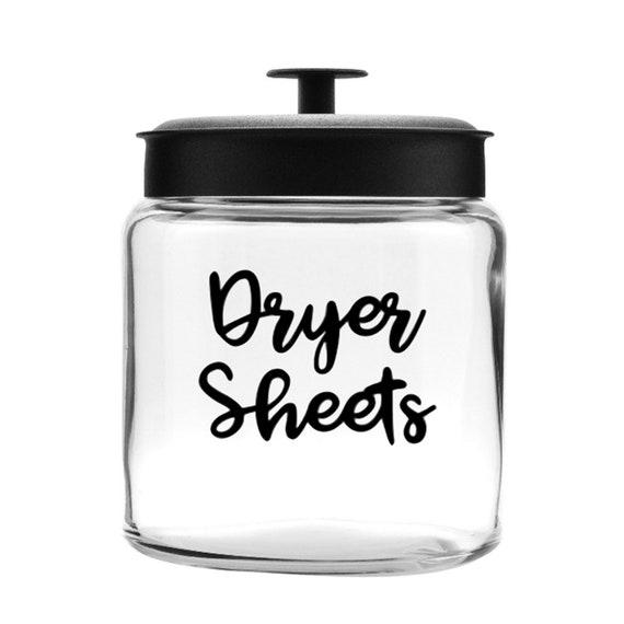 Dryer Sheets Decal: Laundry Room Organization Label