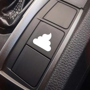 Poop Car Button Decal Sticker/Funny Decal