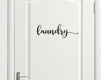 Laundry Room Vinyl Decal: Door Sign, Laundry Organization