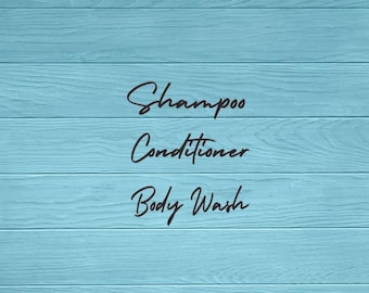 Bathroom Vinyl Decals | Shampoo | Conditioner | Body Wash | Soap Labels