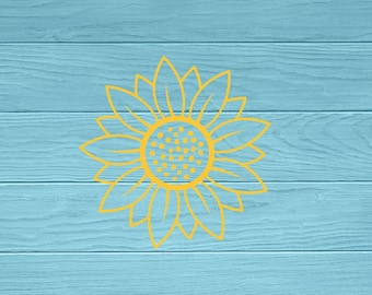 Sunflower Vinyl Decal | Car | Laptop | Water Bottle | Window | Farmhouse | Wildflower | Summer Sticker | Garden Decal
