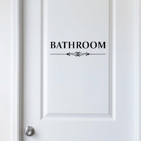 Bathroom Door DecalBathroom SignsBathroom DecalBathroom Etsy