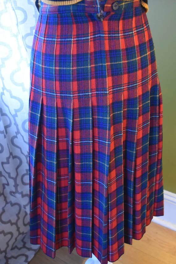 Pretty Pendleton Plaid Vintage 1950s Pleated Wool 