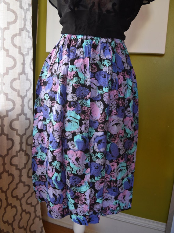 Stop and Smell the Floral Print A-Line Skirt in Pr