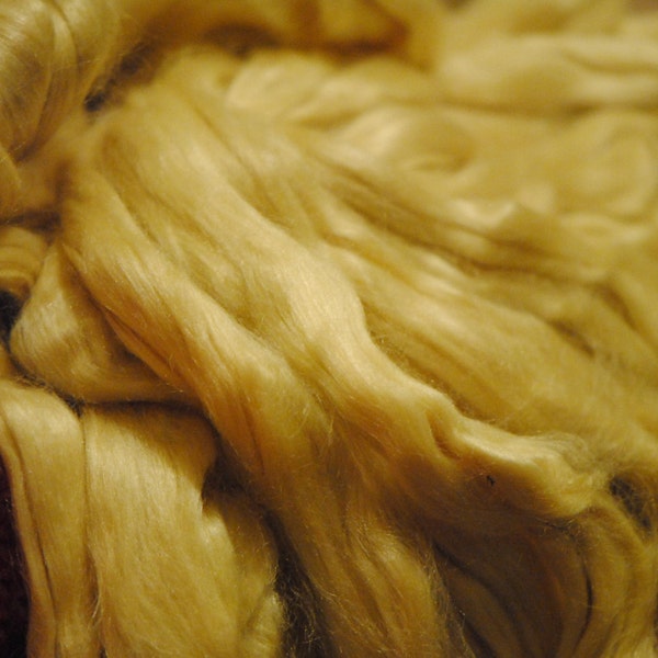 Tussah Silk Roving | Silk Sliver | Wild Silk Fiber | Tussah Spinning Fiber | Silk Doll Hair | Silk Wig Hair | 4 ounces Roving, 4 oz