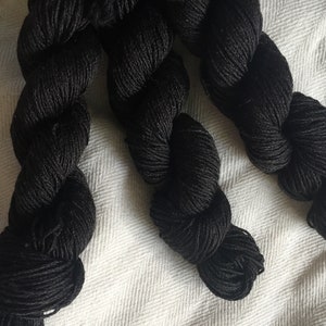 Jet Black Embroidery Yarn | Black Silk Yarn | Naturally Dyed Yarn | Natural Dyed Peace Silk | Naturally Dyed Black Yarn | Ethical Silk Yarn