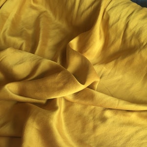 Golden Yellow Satin | Naturally Dyed Satin | Mustard Yellow | Hand Dyed Silk | Deep Yellow | Yellow Charmeuse | Gold Satin Silk | Eco Dyed