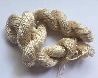 Natural Silk Skein | Ahimsa Yarn | Peace Silk Yarn | Embroidery Yarn | White Silk Skein | Cream Silk Skein | Ivory Silk Skein