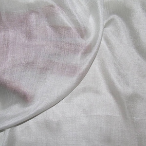 Peace Sari Silk | Lustrous Silk Veil | Drapey Silk | Peace Silk Veil | Handwoven Silk | Undyed Silk Yardage | Transparent Silk | Purity Silk