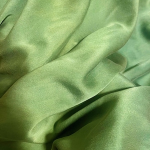 Hand Dyed Silk Satin Square, Dyed using natural dyes, "Chakra Green"