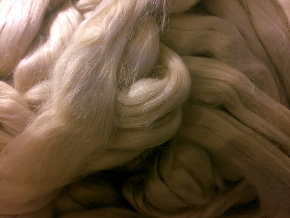 Tussah Silk Roving | Silk Sliver | Wild Silk Fiber | Tussah Spinning Fiber | Silk Doll Hair | Silk Wig Hair | 4 ounces Roving, 4 oz