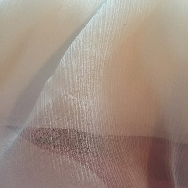 Crinkle Chiffon | Silk Chiffon | Lightweight Silk | Silk Veil Crinkly Silk Fabric | Natural Silk by the Yard | Wedding Silk for Veil TOGA