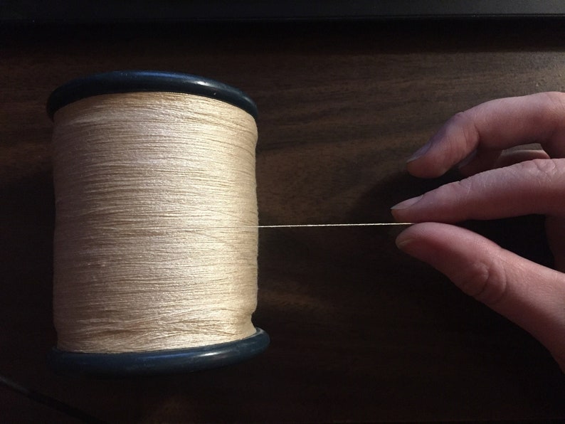 Ahimsa Silk Sewing Thread Spool 100% Peace Silk Thread Mulberry Silk Thread Cruelty Free Natural White Silk, Unbleached Silk Thread image 1