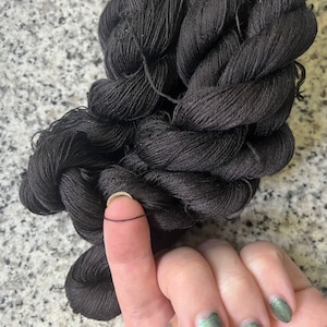 Naturally Hand-Dyed Black Ahimsa Silk Sewing Thread