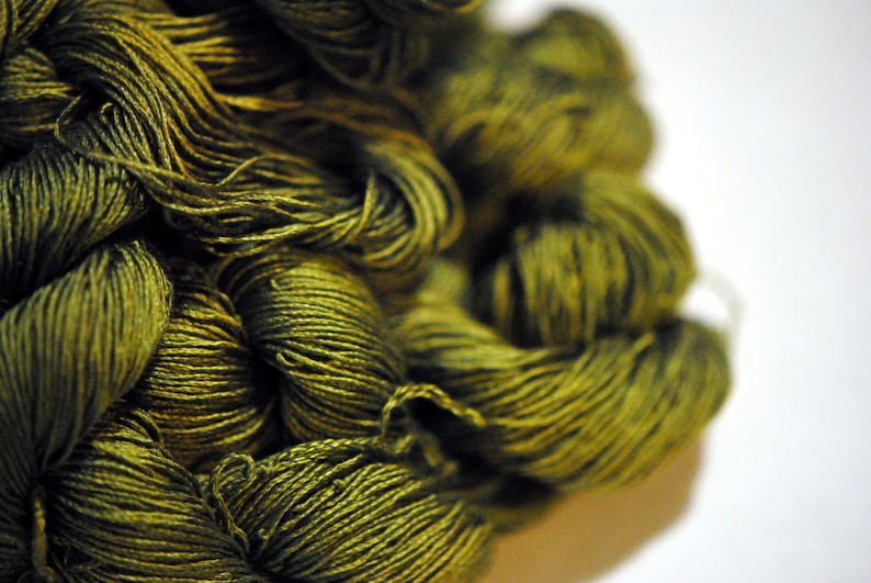 Moss Green Silk Skein Naturally Dyed Silk Ahimsa Yarn Etsy