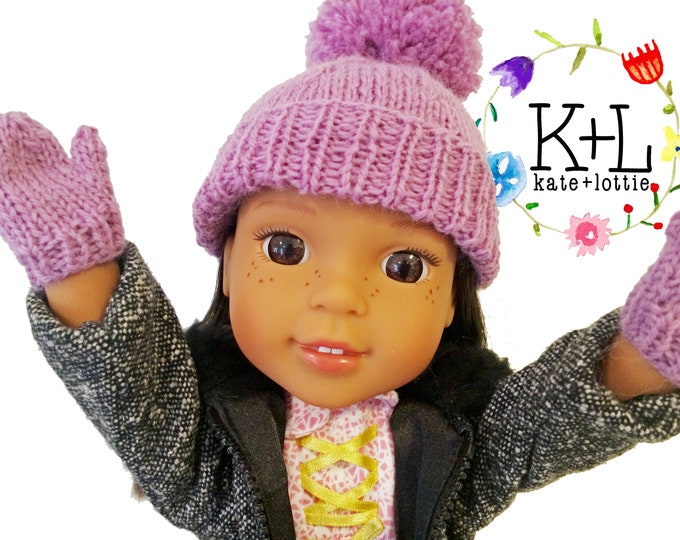 14 Doll Knitting Pattern Fits American Girl Wellie Wisher Dolls, Doll