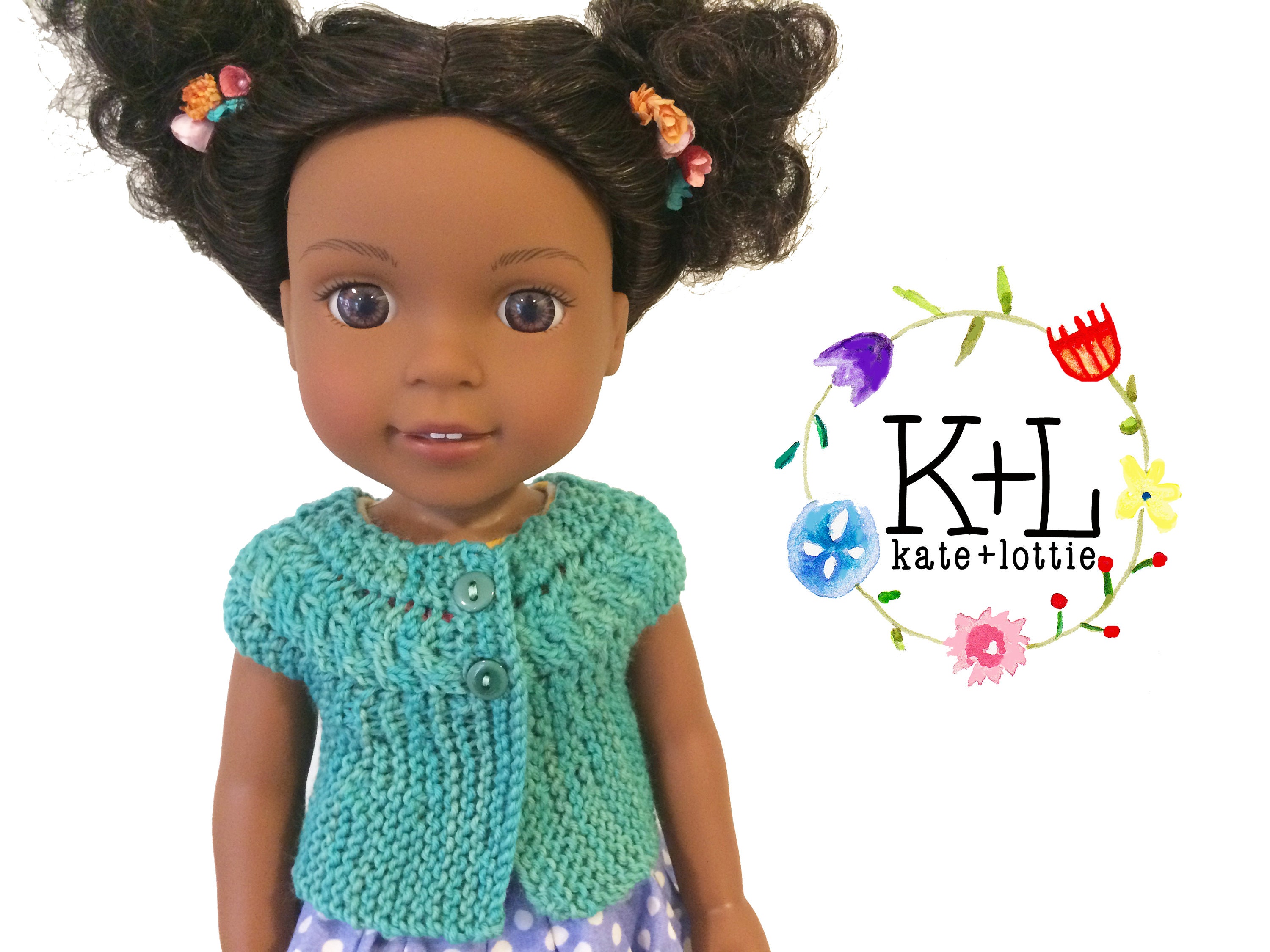 14 Doll Knitting Pattern Fits American Girl Wellie Wisher Dolls, Doll