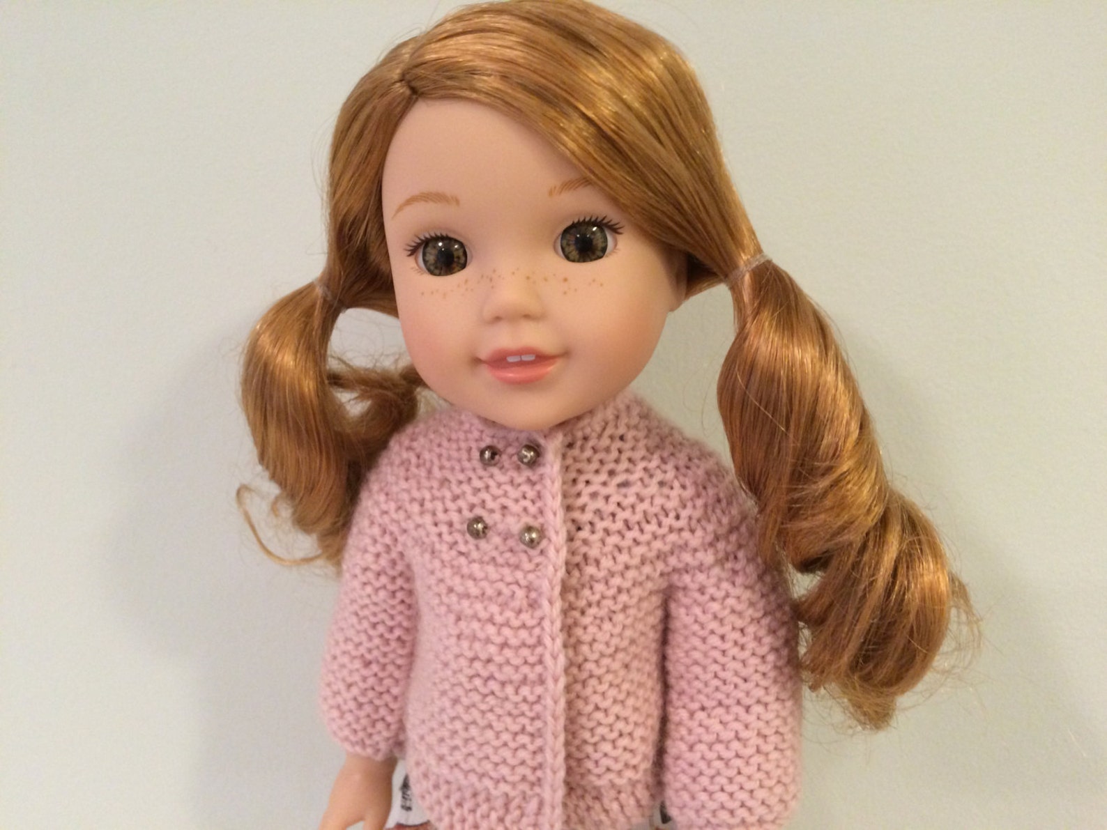 14 Doll Knitting Pattern Fits American Girl Wellie Wisher Dolls, Doll