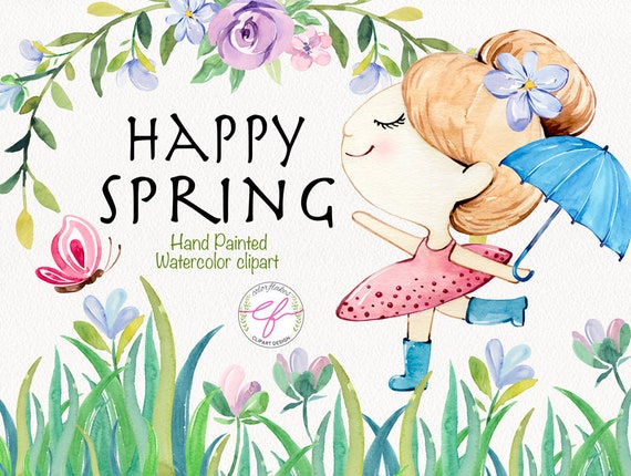 Watercolor Spring Watercolor Clipart Love Clipart Wreath Clipart Spring Clipart Heart Bird Key Bow Feather Flower Leaf Nest Bird House