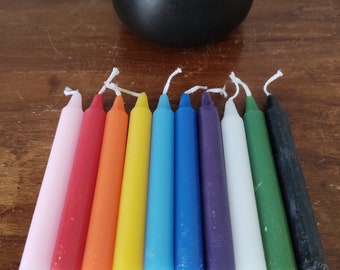Chime Candles Set of 2 for Spell Work, Intention Setting, Meditation, Ritual, Magick, 4" Candles, Various Colors Available, Holiday Gifts