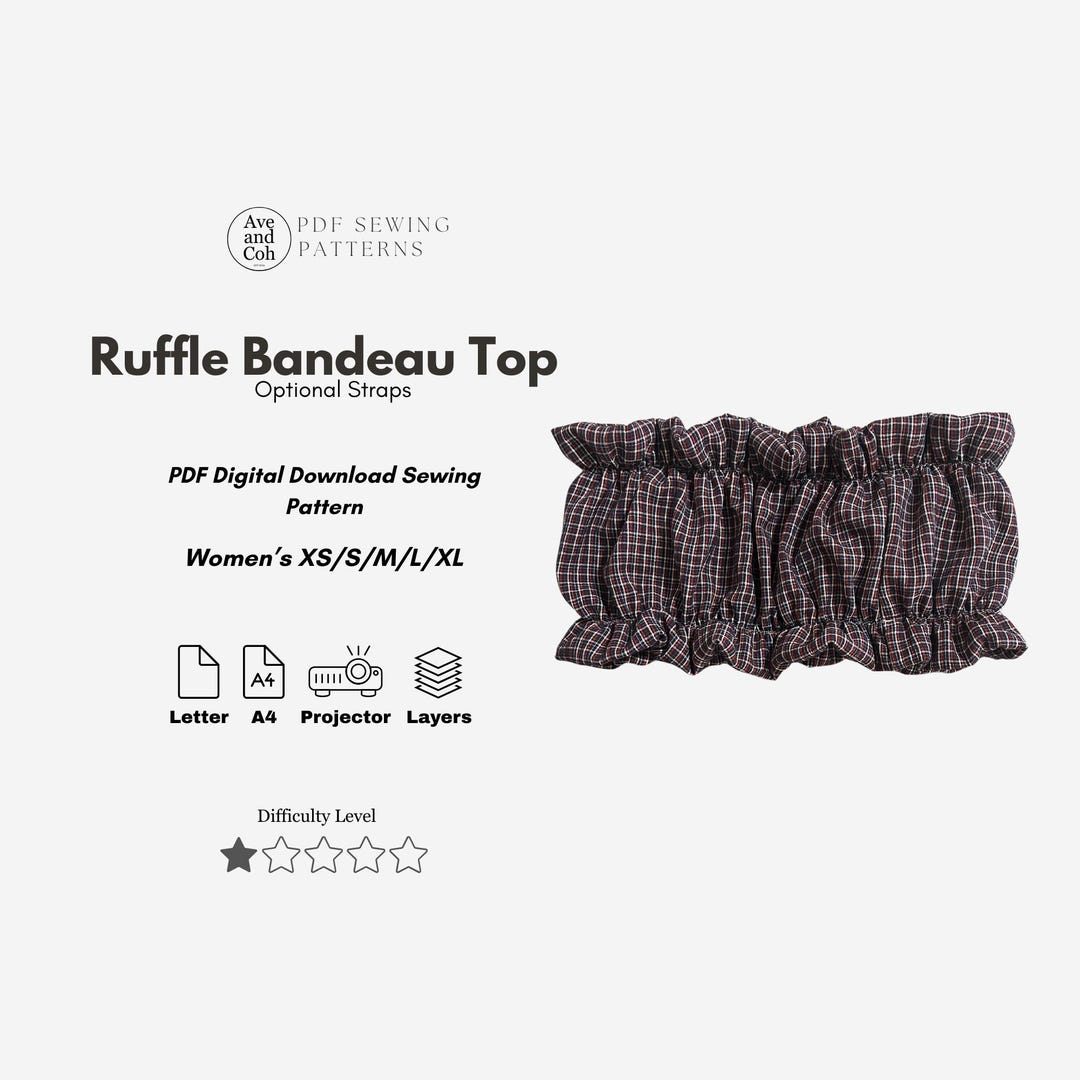 Women's Ruffle Intimate Top PDF Sewing Pattern Digital Download Womens ...