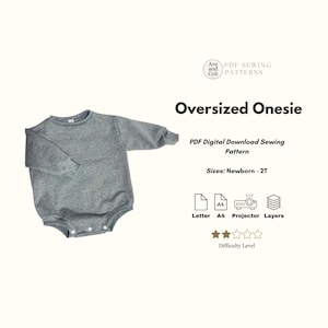 Patrón de costura en PDF para suéter de bebé de gran tamaño