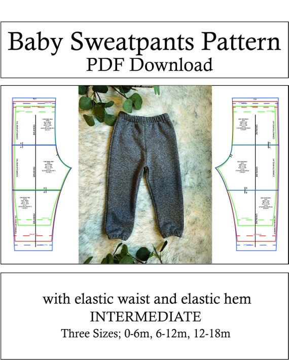 DIGITAL DOWNLOAD Baby Sweatpant Pdf Pattern Printable 3 Etsy