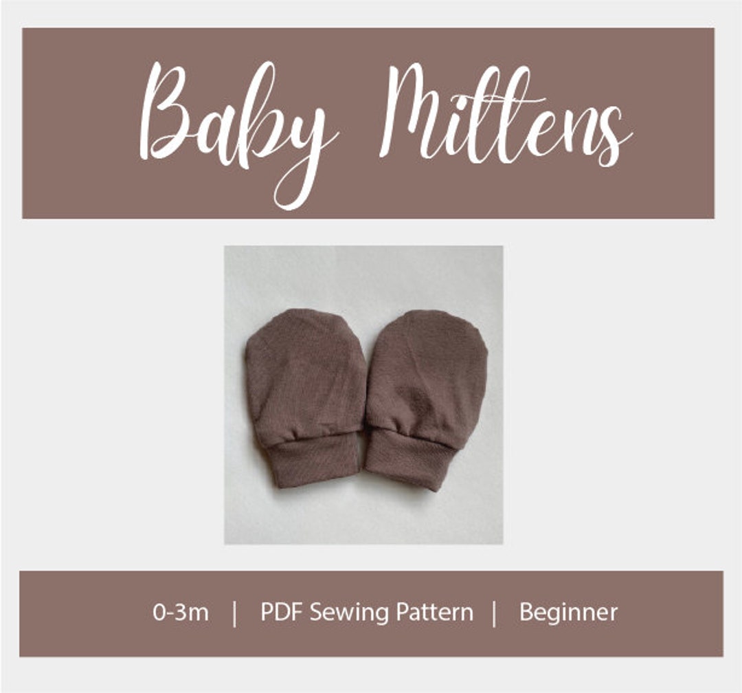 PDF SEWING PATTERN Newborn Baby Mittens, Scratch Free Baby Mittens 03