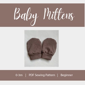 PDF SEWING PATTERN- Newborn Baby Mittens, scratch free baby mittens 0-3 months newborn mittens, baby mitts