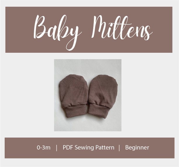 PDF SEWING PATTERN Newborn Baby Mittens, Scratch Free Baby Mittens 0-3 Months Newborn Mittens ...