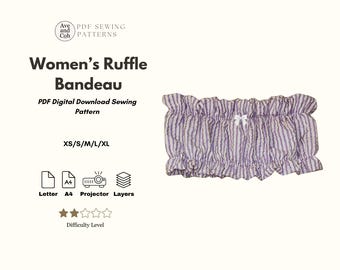 レディースフリルバンドゥトップ PDF デジタル縫製パターン レディースパジャマ