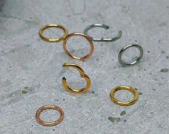 20G Tiny Huggie Hoop Clicker Ring, Cartilagine del naso Daith Helix Tragus Septum, Anello segmento incernierato senza cuciture, 6mm 7mm 8mm 10mm 12mm Acciaio 316L