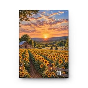 Sunflower Field Sunset Journal | Hardcover Matte Notebook image 3