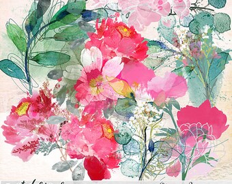 Oh My Peonies Playing with brushes, Digital Scrapbooking, Flowers, Romantic, Summer, Quick Scrap, Add the photo, Overlays
