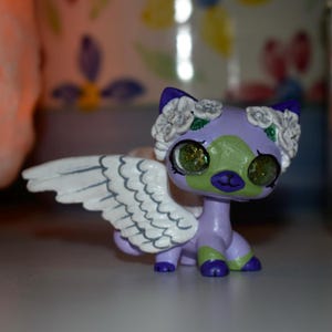 ooak lps custom - hand painted angel kitty